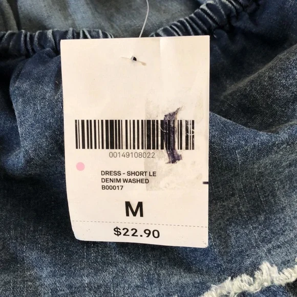 Forever 21 Denim Off the Shoulder Dress or Tunic Shirt Size Medium - Picture 6 of 9